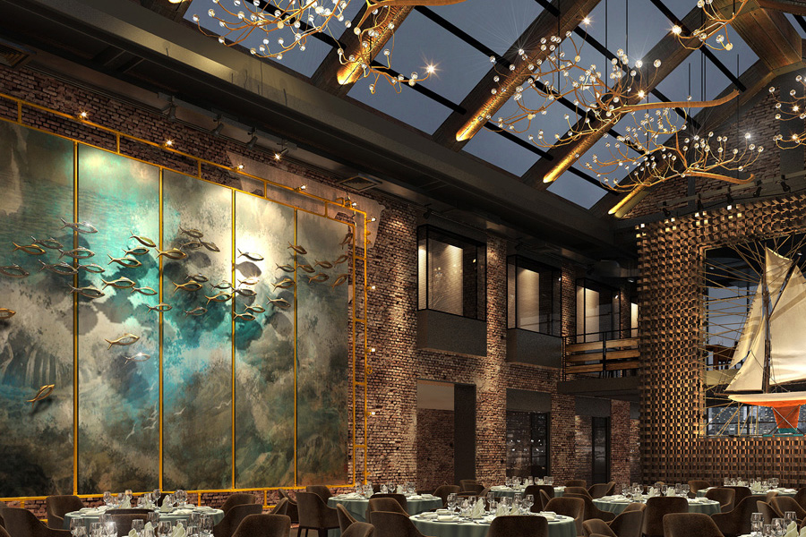 工業風廠房餐廳裝修設計效果圖欣賞