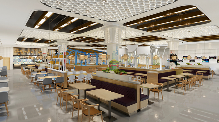 成都華為工廠餐廳-大廳設(shè)計效果圖
