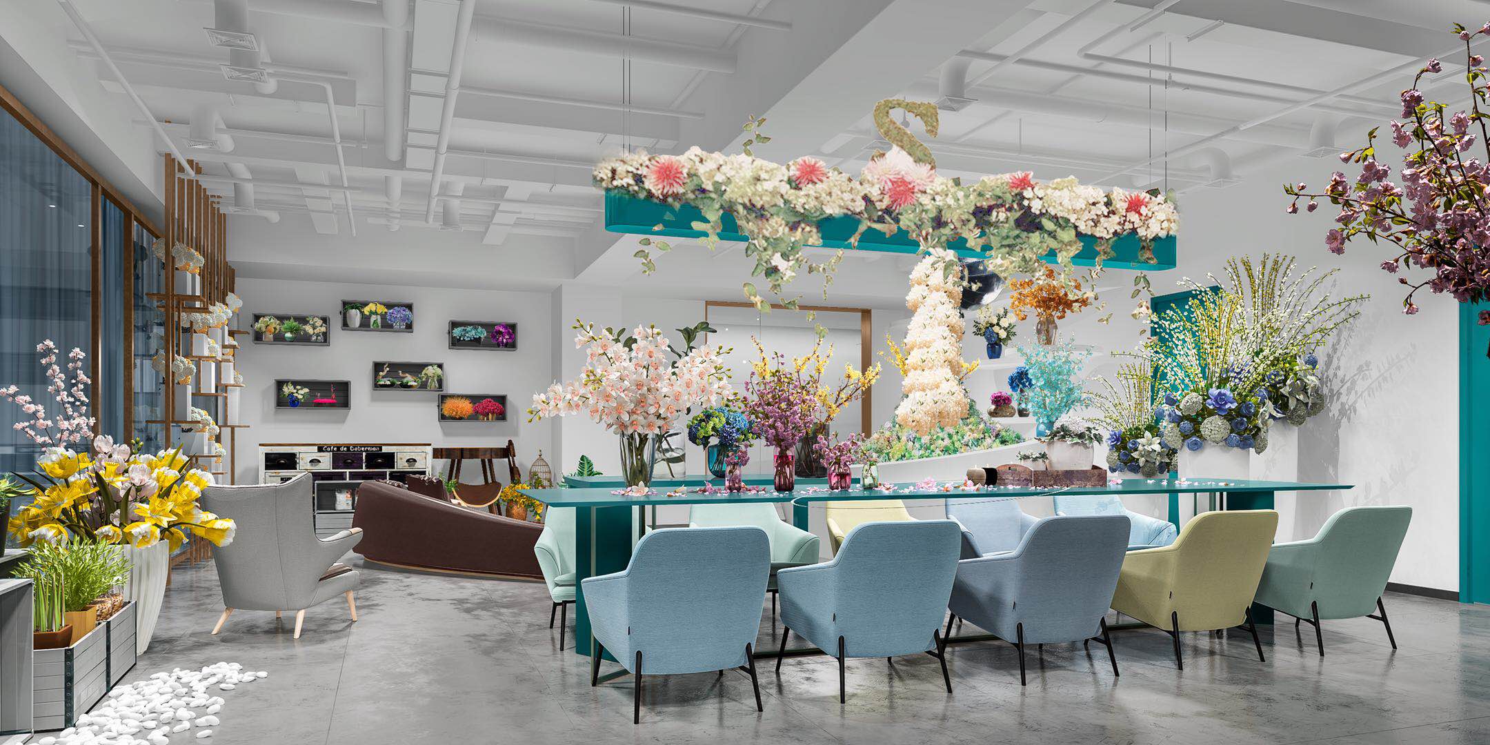 花藝培訓機構(gòu)展廳設(shè)計效果圖