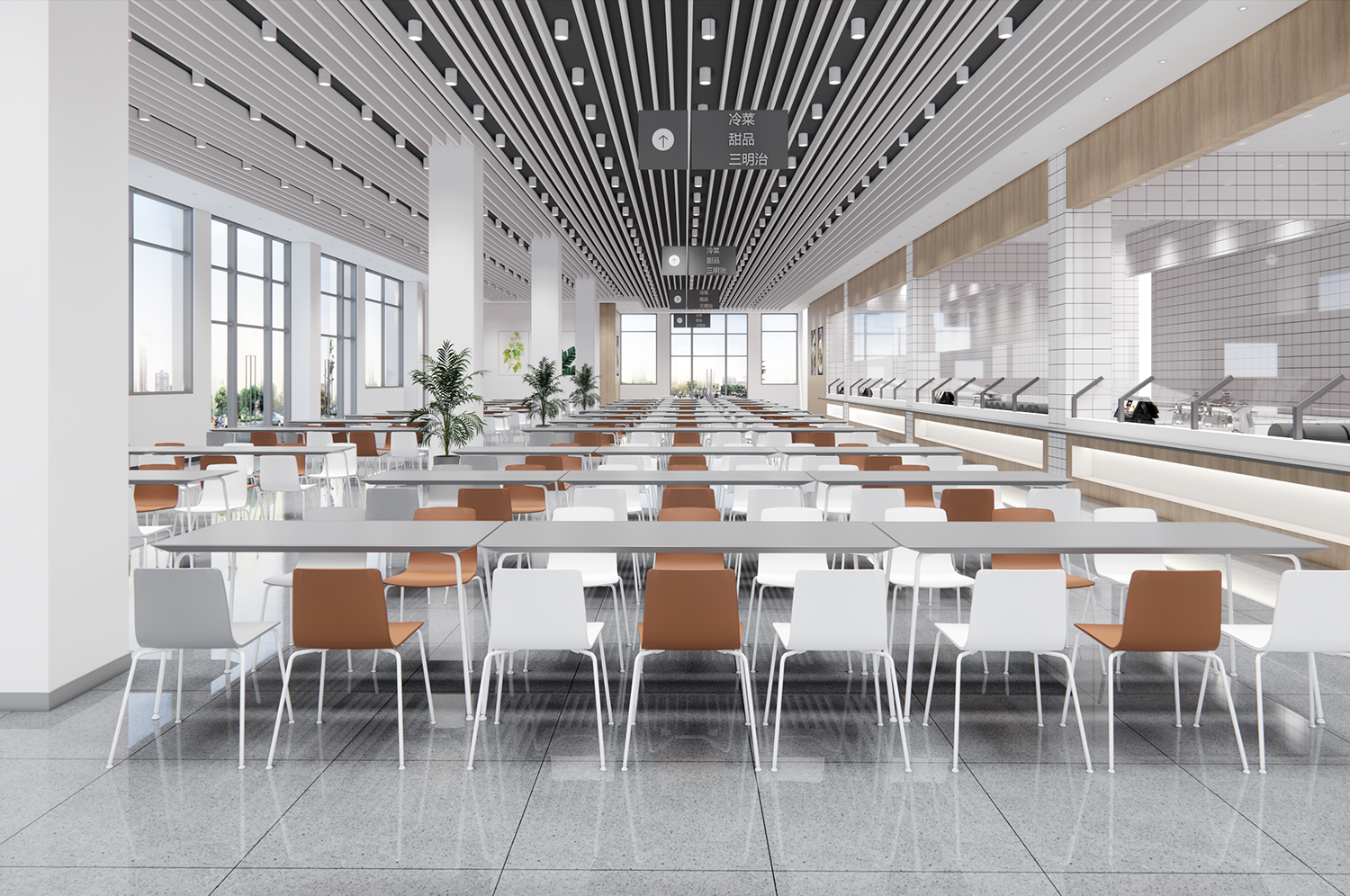 廠區(qū)職工食堂裝修改造設計效果圖