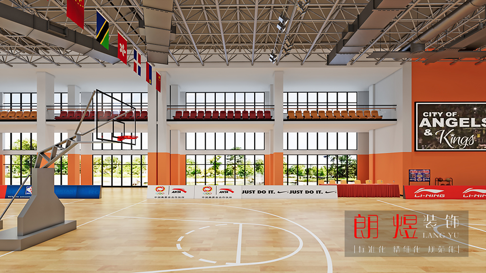 室內(nèi)運(yùn)動籃球場館裝修效果圖二