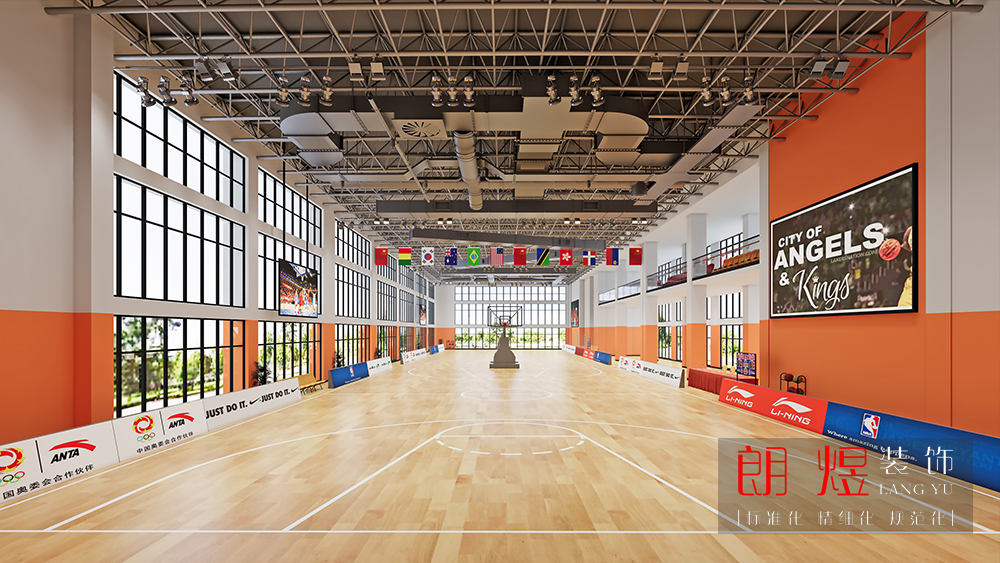 室內(nèi)運(yùn)動籃球場館裝修效果圖六